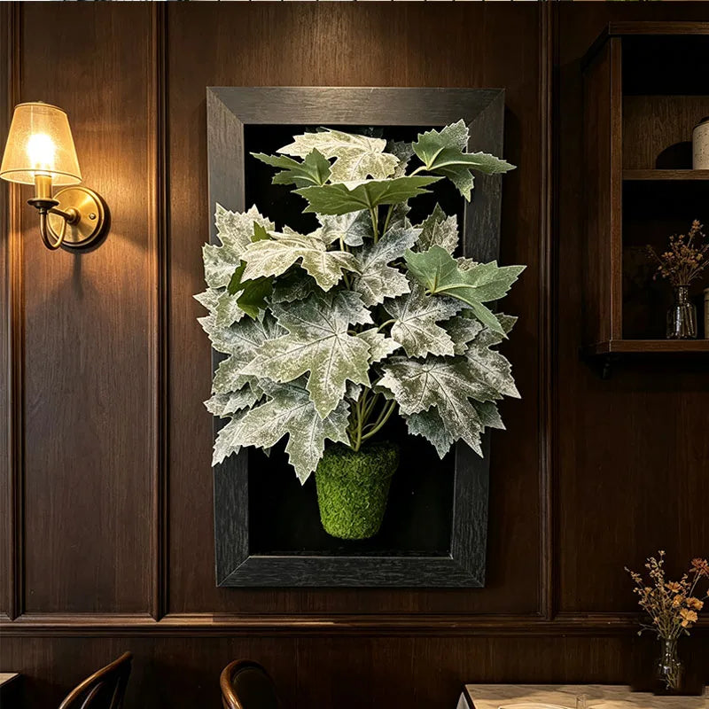 3D Hollow Shadow Box – Preserved Maple Leaves & Dried Flowers Floral Shadow Box Axl
