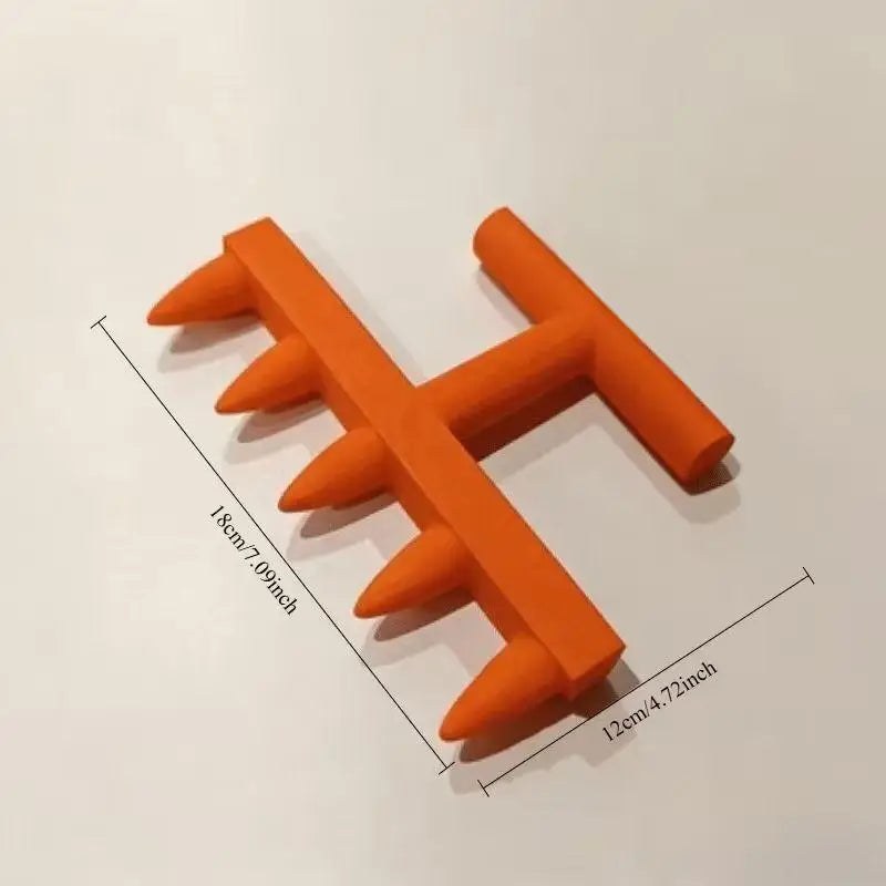 5-Tooth Garden Dibber Seed Hole Punch Planting Sowing Tool Garden Dibber Tool Axl Orange