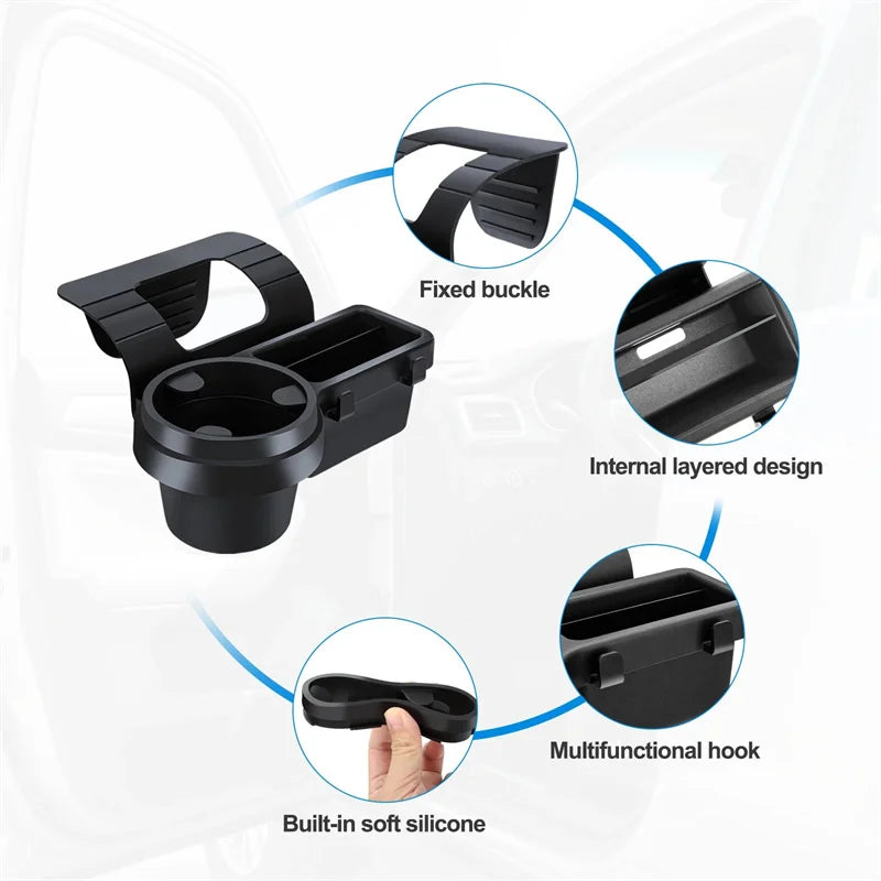 4-in-1 Car Door Window Hanging Storage Rack & Cup Holder Car Door Organizer Axl