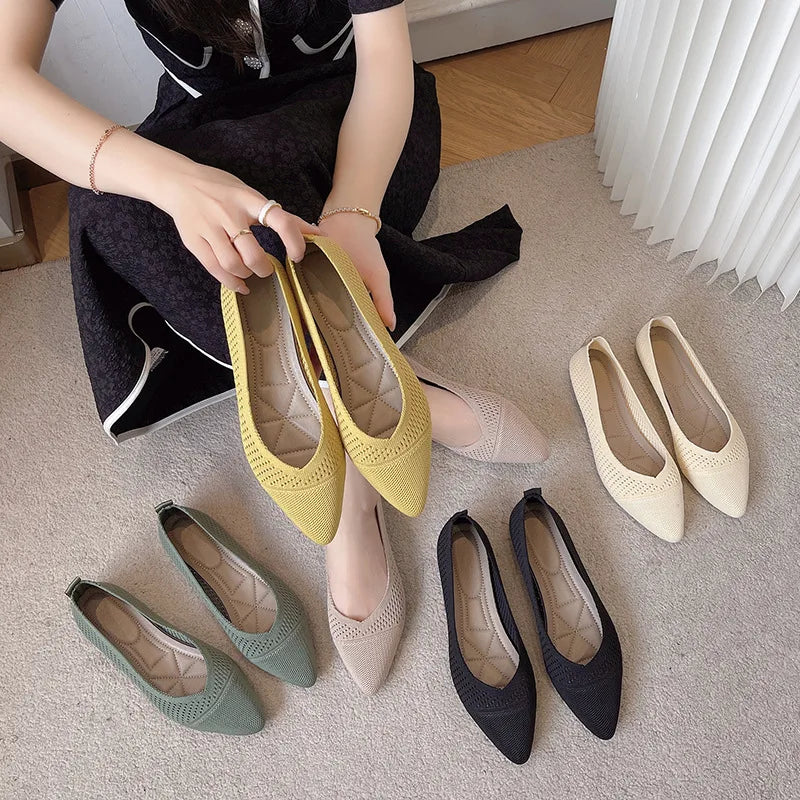 Women's Breathable Mesh Ballet Flats – Slip-On Comfort Loafers Women's Ballet Flats Axl