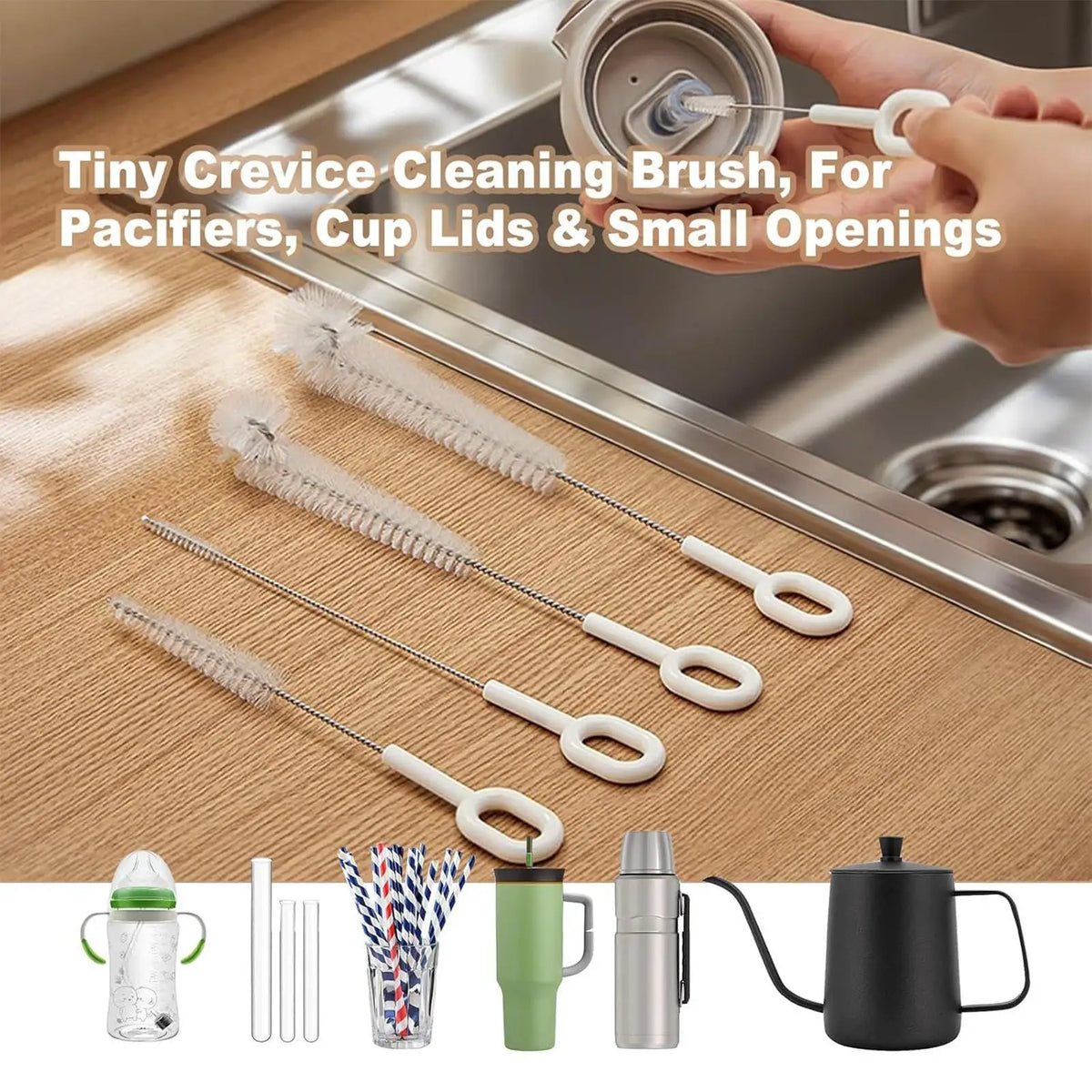5-Piece Bottle Brush Cleaning Kit – Cup, Wine & Milk Bottle Bottle Cleaning Brush Axl Default Title