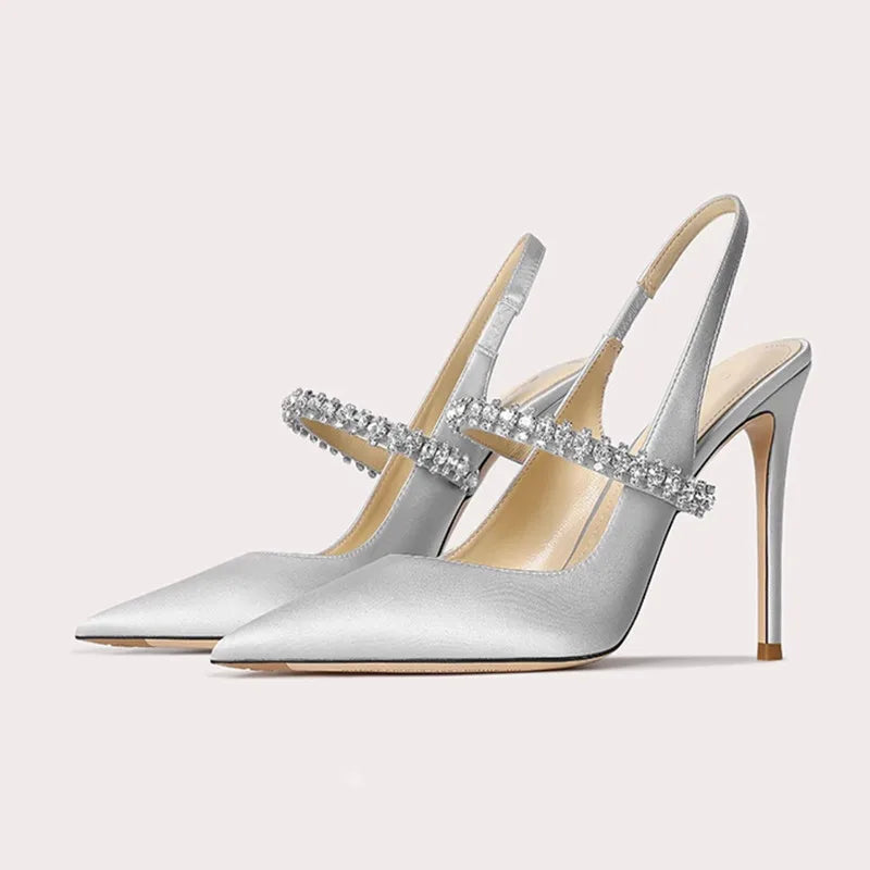 Women's Crystal Stiletto Pointed-Toe Sandals | Sizes 32–45 Stiletto Heel Sandals Axl