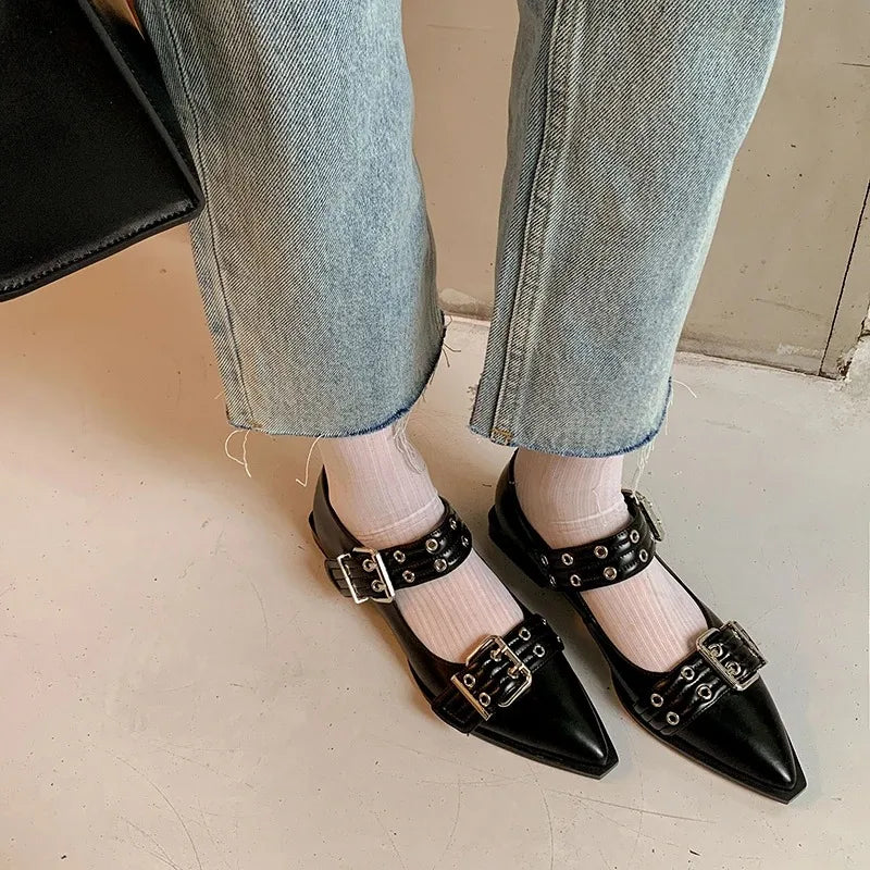 Women's Flat Slingback Sandals – Pointed Toe Buckle Fashion Women's Flat Sandals Axl