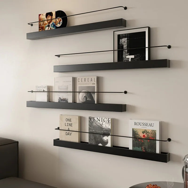 Nordic Wall-Mounted Magazine & Storage Rack | Wrought Iron Wall Storage Rack Axl