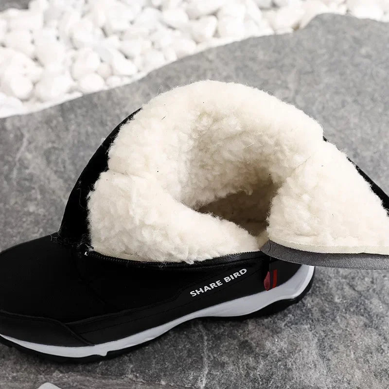 Men's Platform Snow Boots – Side Zipper Plush Lined Winter Men's Winter Boots Axl
