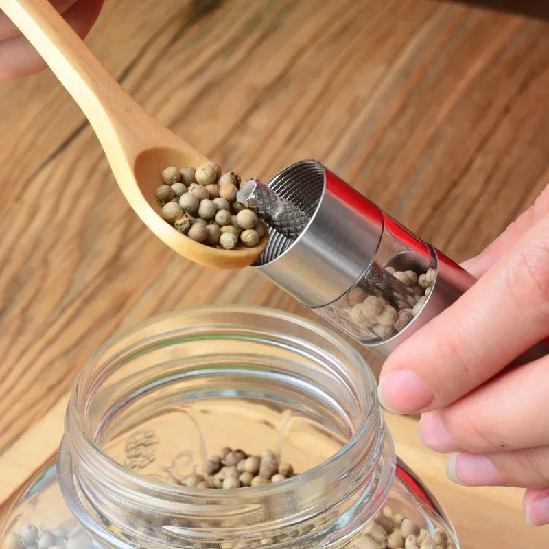 Thumb Push Pepper & Salt Mill – Stainless Steel Spice Grinder Spice Grinder Mill Axl