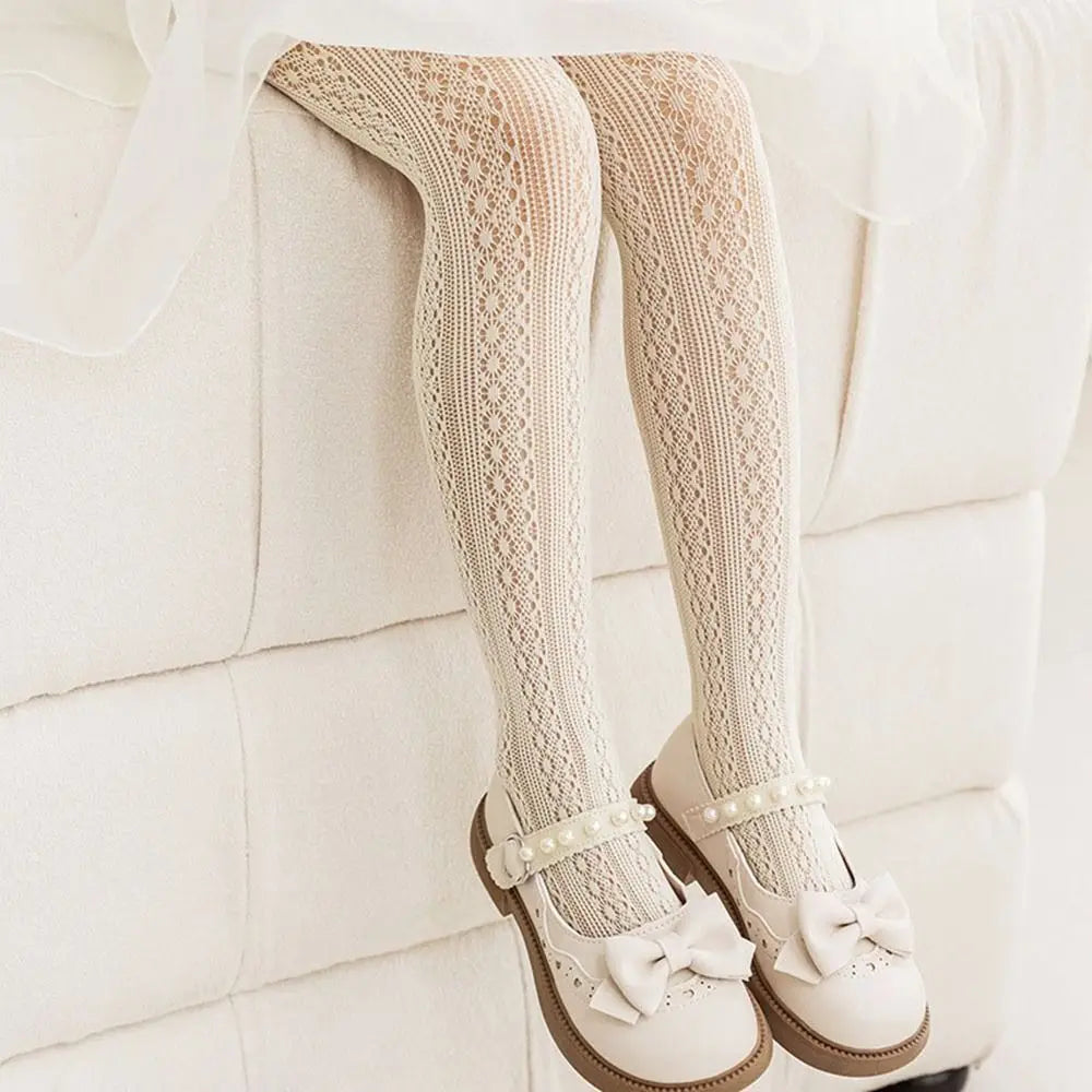 Girls Nylon Mesh Pantyhose – Soft Cartoon Stockings for Kids Kids Pantyhose Axl beige S