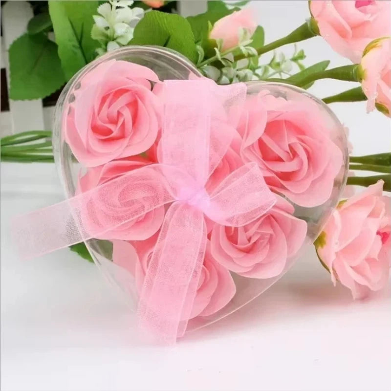 Rose Flower Soap Gift Box 6 Pcs – Wedding & Valentine's Favour Novelty Soap Gift Set Axl