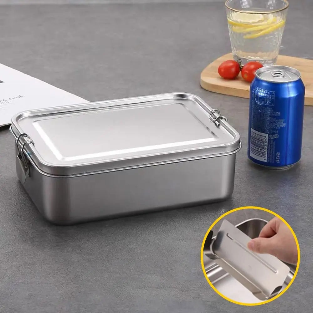 Stainless Steel Bento Box – Leakproof Large Lunch Container Stainless Steel Lunch Box Axl 2400ml-with spacer