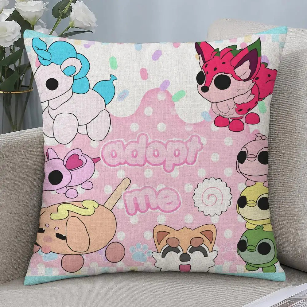 Adopt Me Linen Cushion Cover – Printed Decorative Pillowcase Decorative Cushion Cover Axl White10 60X60cm