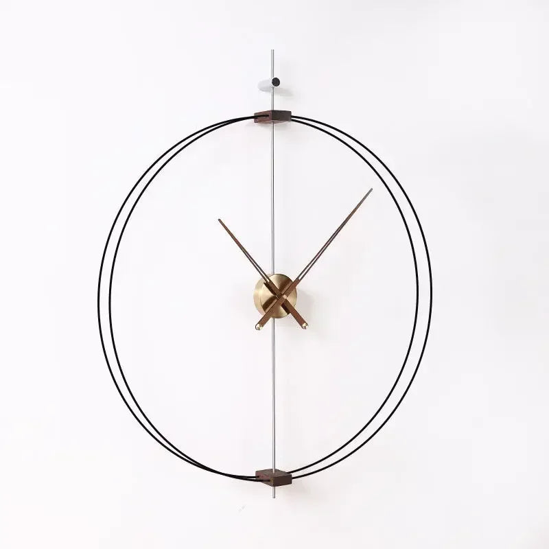 Large 80cm Silent Minimalist Wall Clock – Wood & Metal Hands Wall Clock Axl Gold Dial 80CM