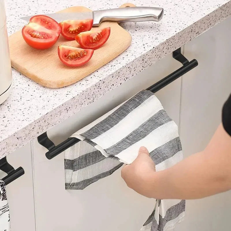 Over Cabinet Door Towel Rack – Punch-Free Stainless Steel Bar Cabinet Door Towel Rack Axl