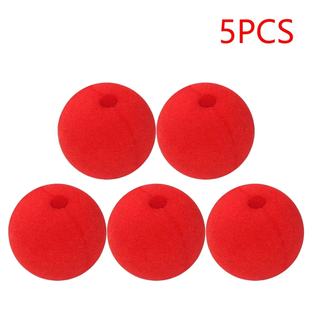 Red Foam Clown Nose 50mm – Party & Magic Props (1/5/10 PCS) Costume Accessory Axl 5pcs