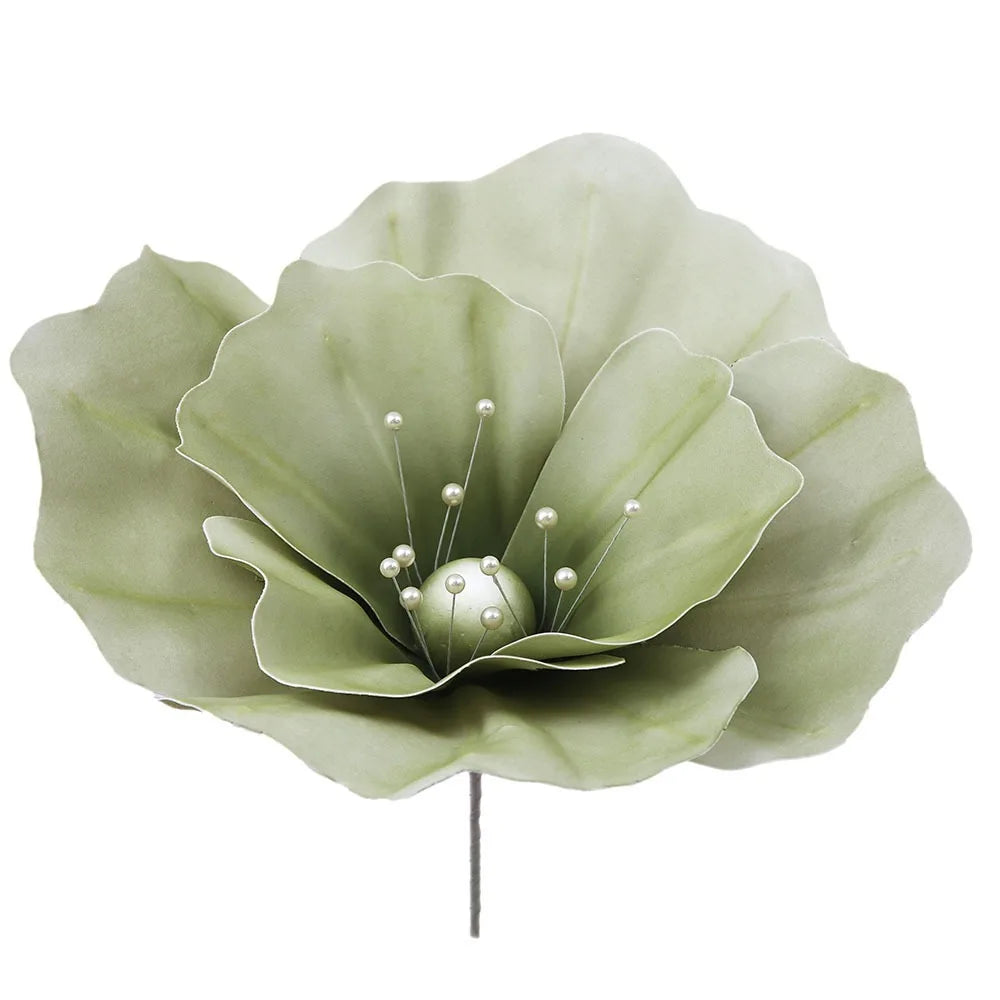 40cm Giant Artificial Poppy Flower – Wedding & Party Décor Artificial Flower Décor Axl Green