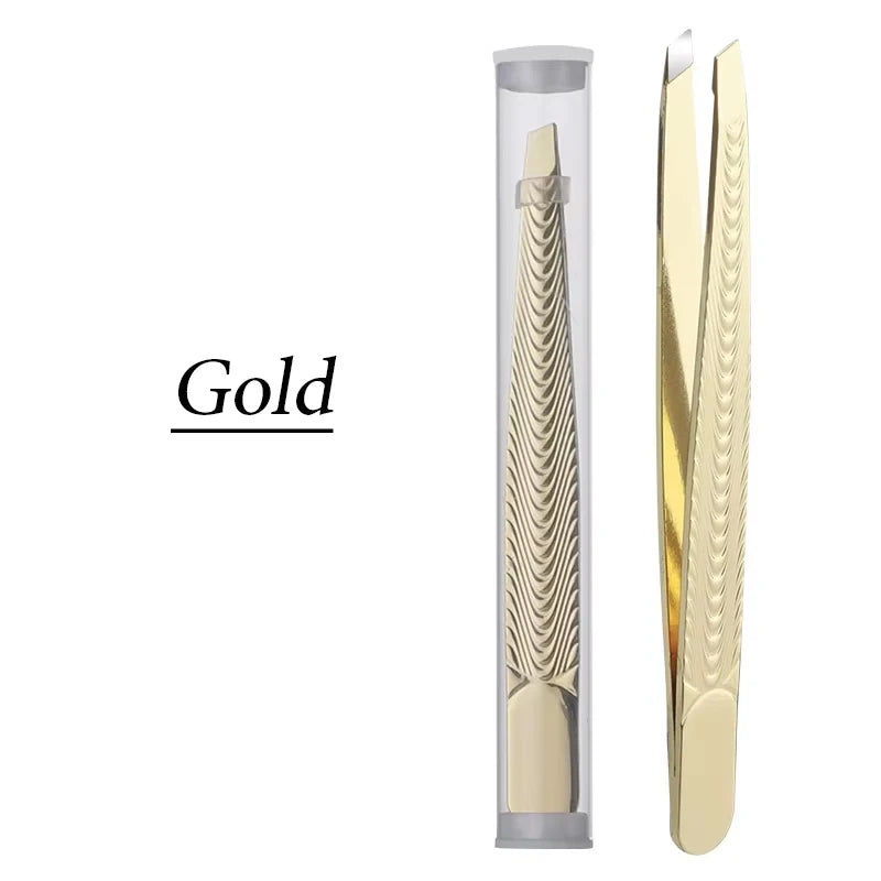 Stainless Steel Eyebrow Tweezer – Precision Hair Removal Tool Precision Tweezer Axl MJ-05--Y