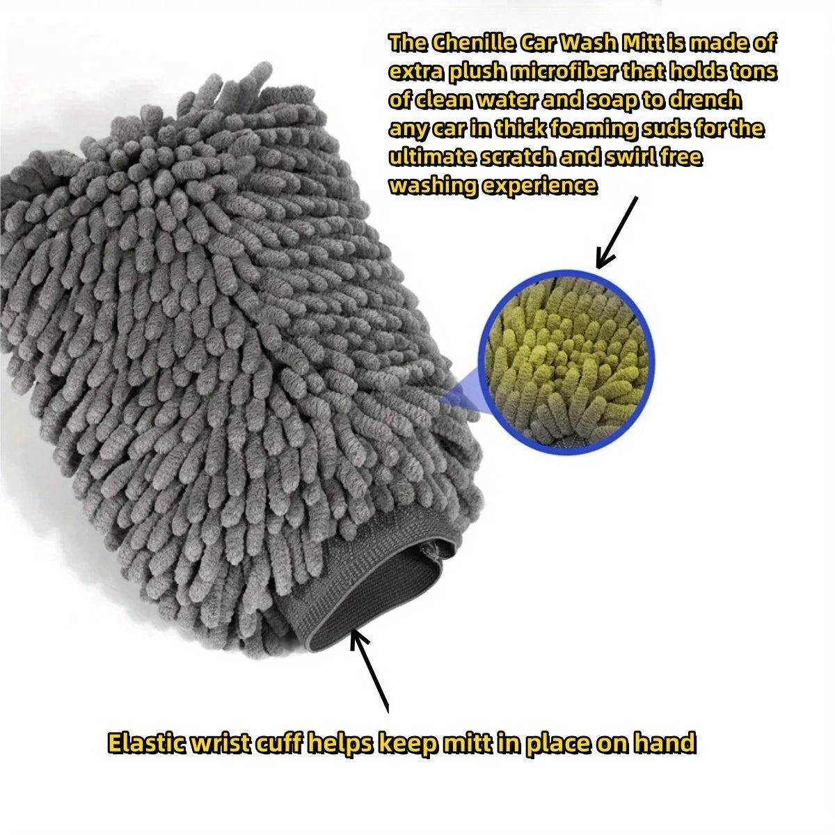 Microfiber Car Wash Gloves 2-Pack – Superfine Fiber Mitt Car Wash Mitt Axl