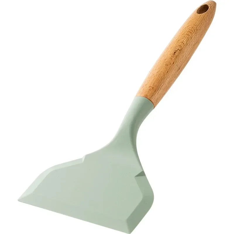 Wide Silicone Spatula – Non-Stick Pizza Shovel & Kitchen Tool Silicone Spatula Axl green