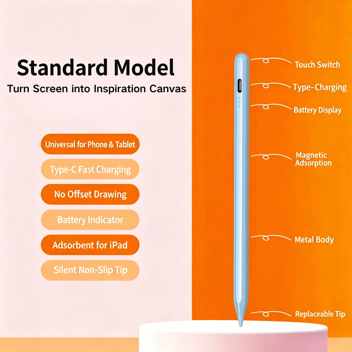 Universal Active Stylus Pen for iPad, Android, Xiaomi & Huawei Active Stylus Pen Axl Zp3-Blue