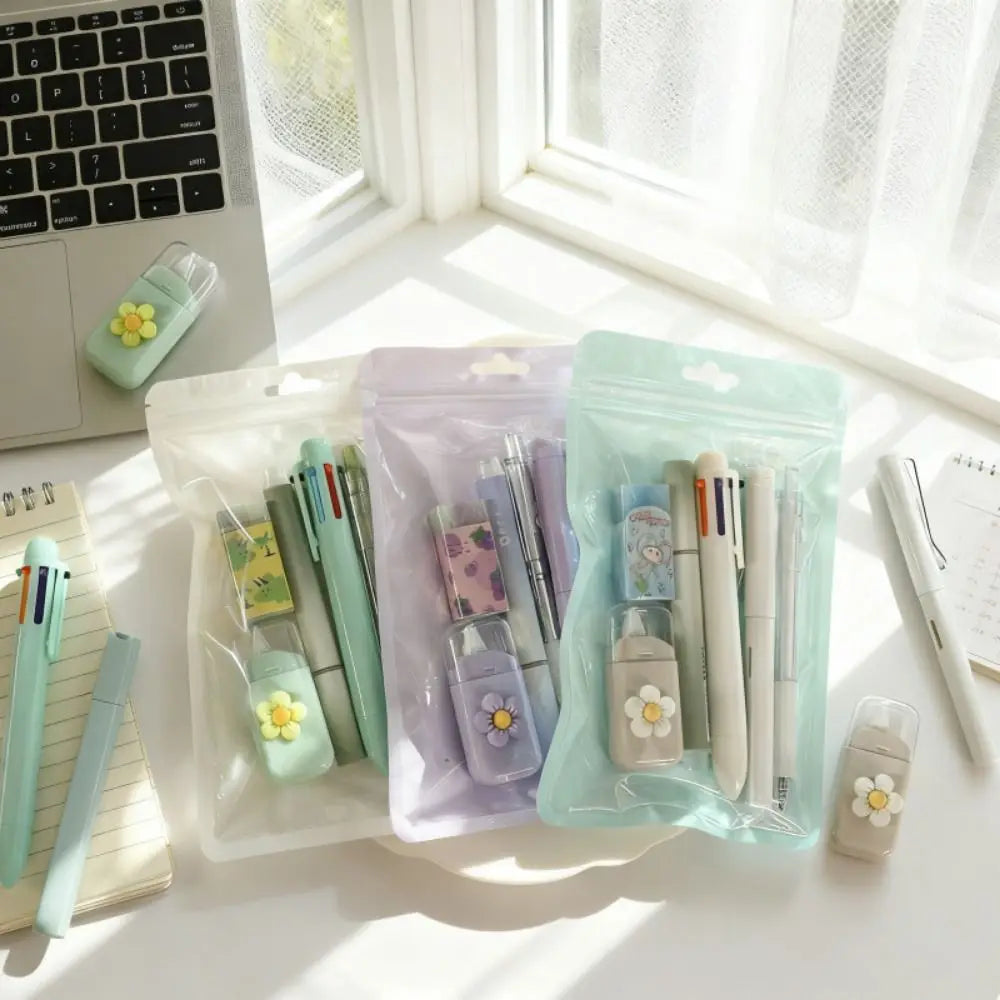 6-Piece Cartoon School Stationery Set – 6 Color Ballpoint Pens School Stationery Set Axl