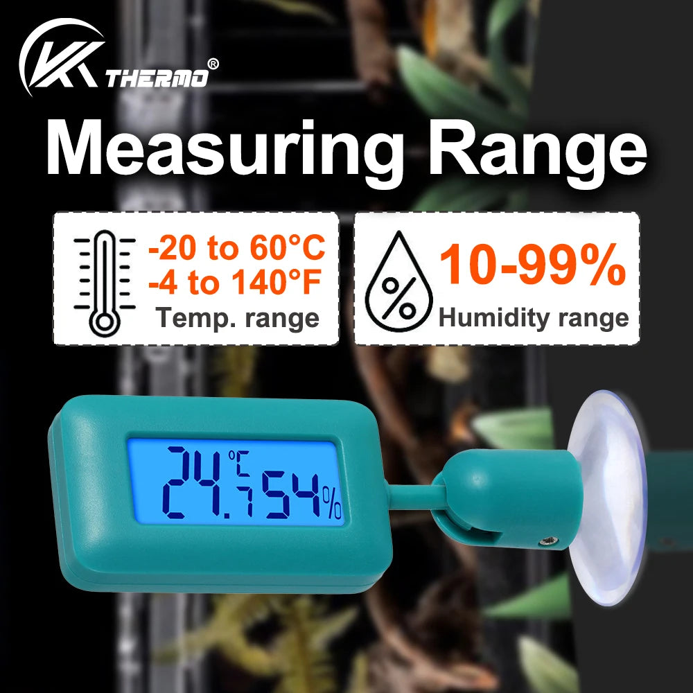 Mini Digital Reptile Thermometer Hygrometer – 360° Suction Cup Reptile Thermometer Hygrometer Axl