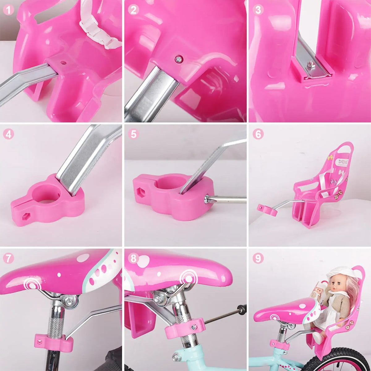 Doll Seat for Kids Bikes – Stuffed Animal Chair with Stickers Bike Doll Seat Axl