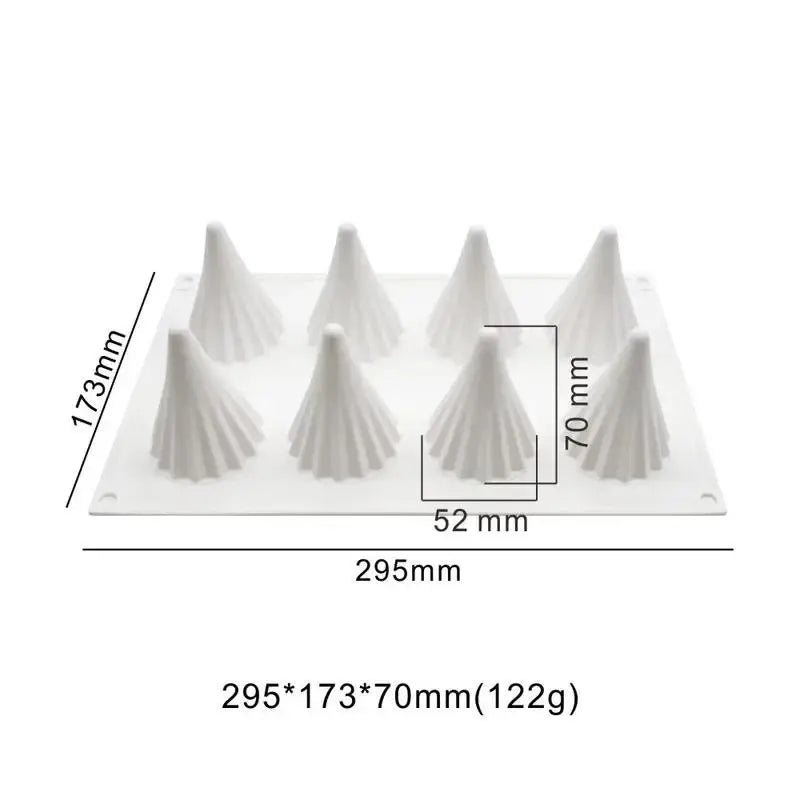 8-Grid Christmas Tree Silicone Mold – Chocolate, Candle & Fondant Silicone Baking Mold Axl A