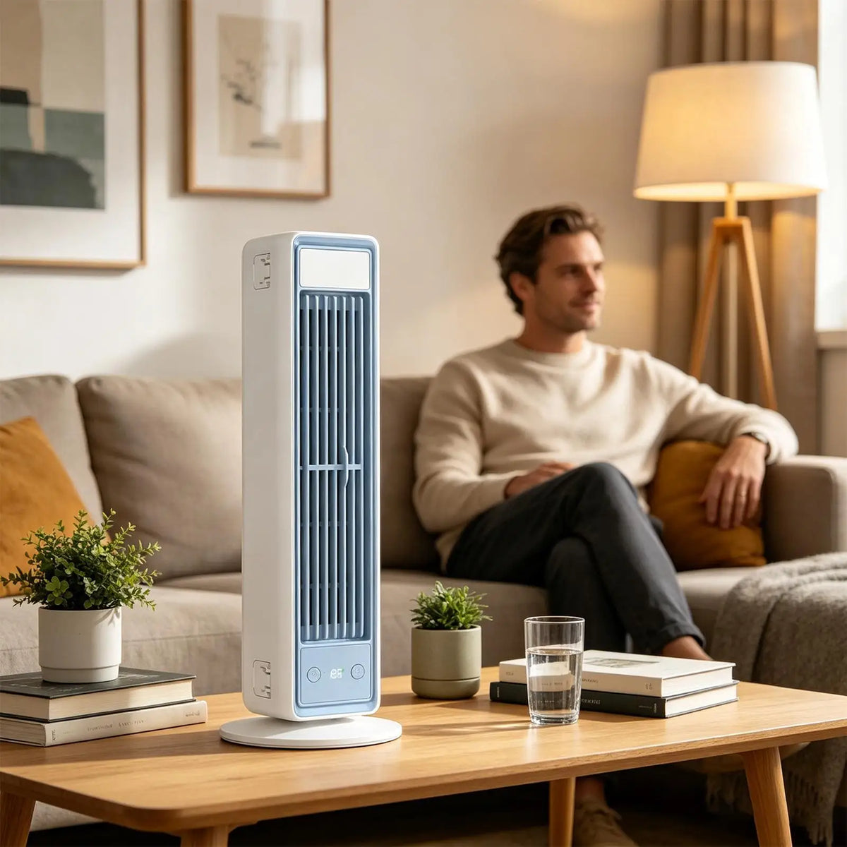 Tower Fan with Remote & LED Display – 4-Speed Portable Tower Fan Axl
