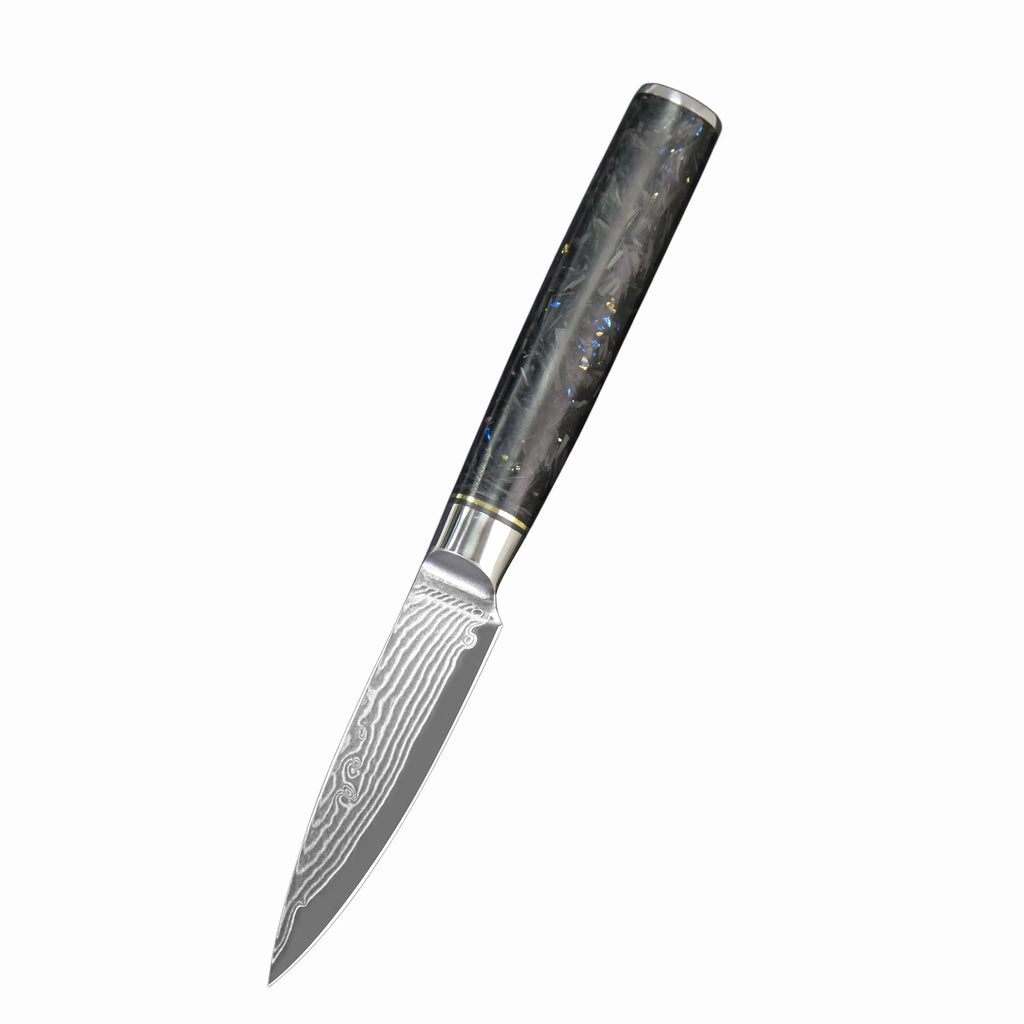 67-Layer Damascus Steel Paring Knife – Fruit & Kitchen Knife Damascus Paring Knife Axl black