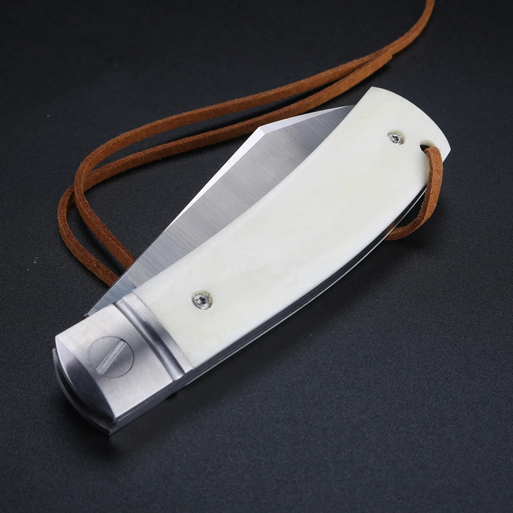 XUAN FENG D2 Steel Folding Knife – Bull Bone Handle EDC Pocket Folding Pocket Knife Axl