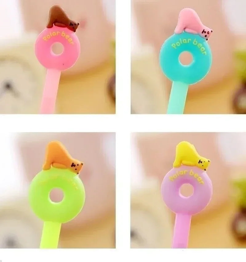 Kawaii Gel Pen Set – Doughnut & Polar Bear Cute Writing Pens Kawaii Gel Pen Set Axl