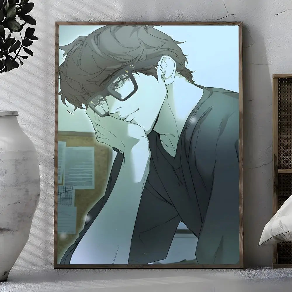 Webtoon BL Art Poster – Self-Adhesive Waterproof Wall Sticker Wall Art Poster Axl White06 21X30cmNoframe