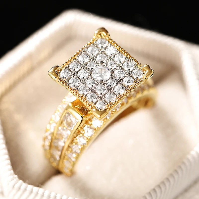 Huitan Women's Cubic Zirconia Wedding & Engagement Ring Fashion Ring Axl