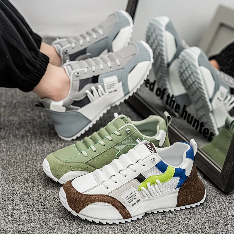 Lorilury Men's Platform Sneakers Lace-Up Sport Shoes Plus Size Men's Platform Sneakers Axl