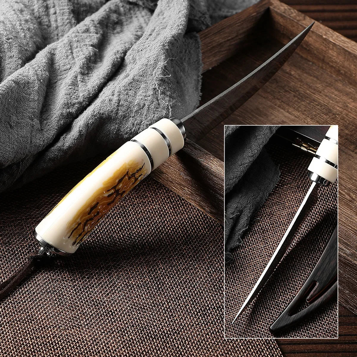 SHENJIU Curved Stainless Steel Boning & Fruit Knife Boning Knife Axl