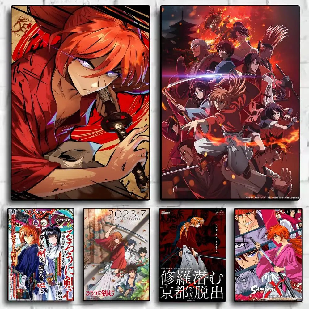 Rurouni Kenshin Anime Poster Self-Adhesive Wall Art Sticker Anime Wall Sticker Axl