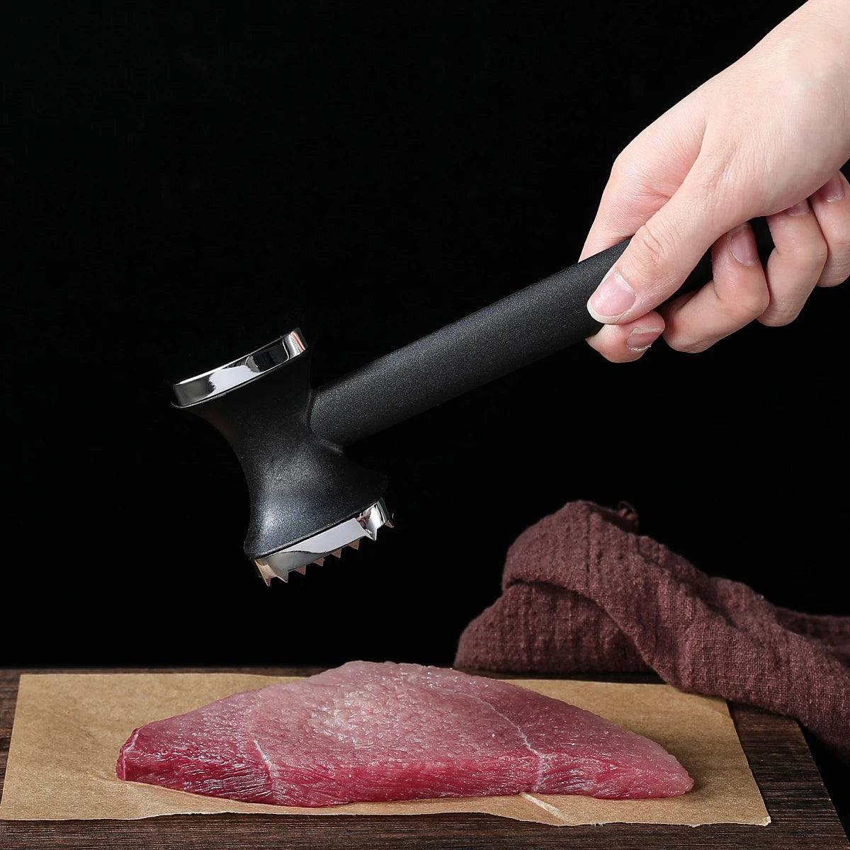 Double-Sided Zinc Alloy Meat Tenderizer Mallet | Ergonomic Meat Tenderizer Mallet Axl