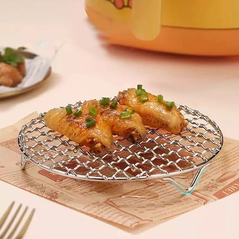 Stackable Round Air Fryer Rack | Stainless Steel Grilling Grid Air Fryer Rack Axl