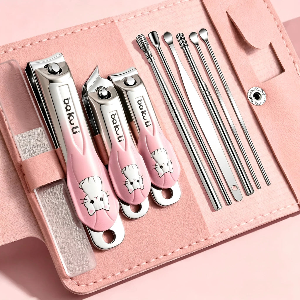 10-Piece Stainless Steel Manicure Kit – Nail Clippers & Tweezers Manicure Kit Axl