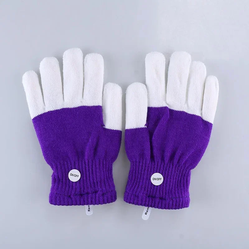 LED Glowing Gloves – Light-Up Fingertip Flash Party Gloves LED Party Gloves Axl L purple
