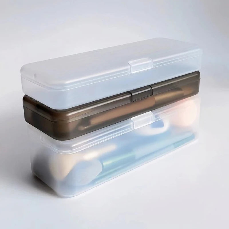 Transparent Makeup Brush Organizer – Large Capacity Storage Box Cosmetic Organizer Box Axl