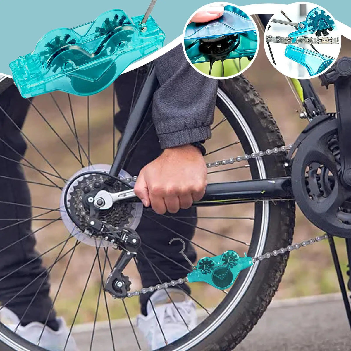 360° Bicycle Chain Cleaner Tool | Bike Gear Cleaning Kit Bike Chain Cleaner Axl Default Title