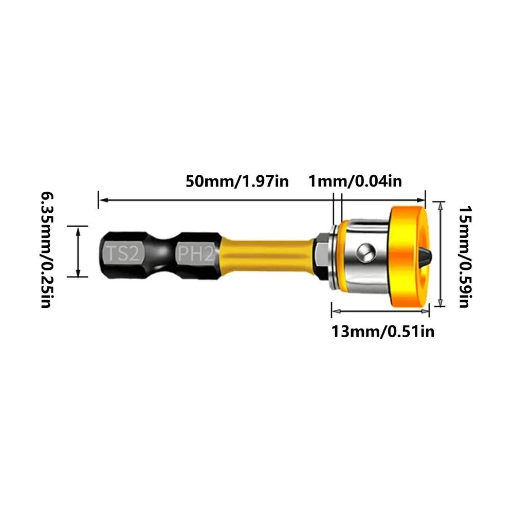 5-Pc Magnetic Drywall Screw Bit Set | Driver Attachment Kit Drywall Screw Bit Set Axl Yellow