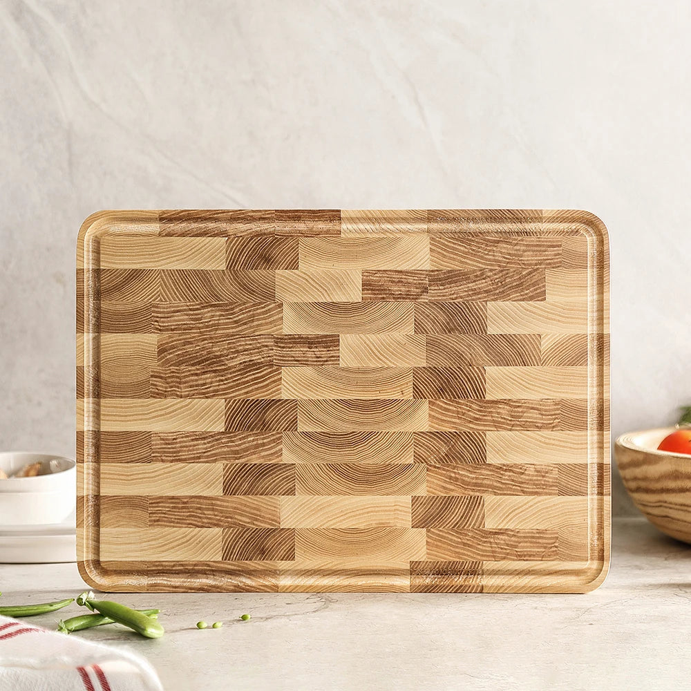 XINZUO End Grain Ash Wood Cutting Board | Fruit & Bread Wood Cutting Board Axl