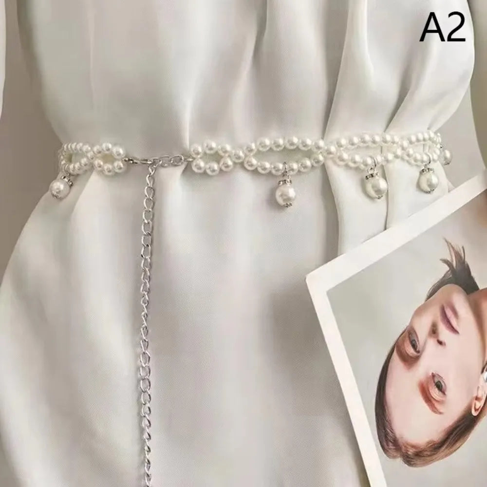 100cm Pearl Waist Chain Belt – Elegant Women's Body Jewelry Pearl Waist Chain Axl
