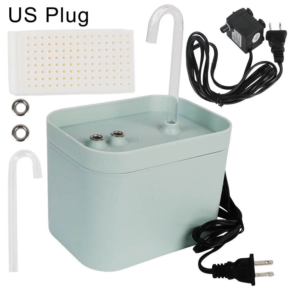 1.5L Electric Cat Water Fountain – Auto Filter & Silent Pump Pet Water Fountain Axl Light green US 110V