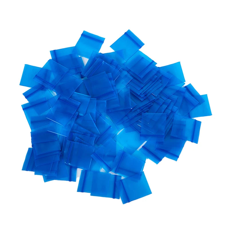 100 Mini Zip Lock Bags – Small Plastic Zipper Storage Pouches Mini Zip Lock Bags Axl Blue