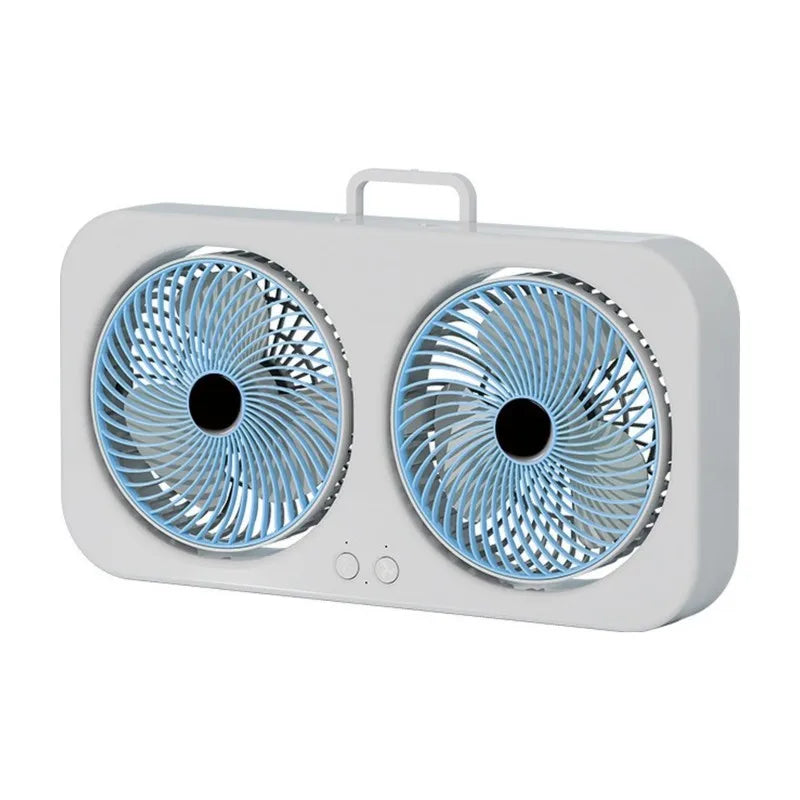 USB Rechargeable Dual Head Desktop Fan – Quiet & Portable Desktop Fan Axl