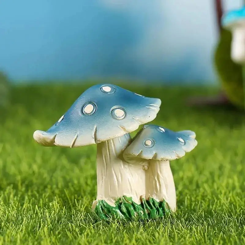 Resin Mushroom Figurines – Mini Garden Bonsai Fairy Decor Garden Figurine Axl