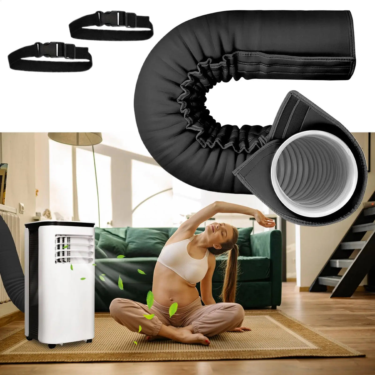 Foldable AC Exhaust Hose Insulation Cover | 5" & 5.9" Ducts AC Hose Insulation Axl