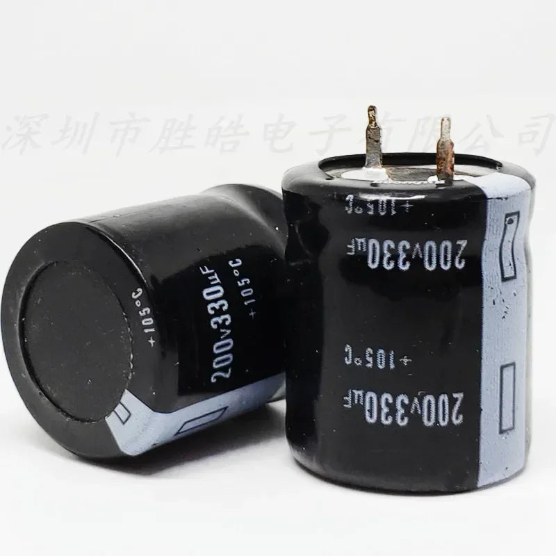 NioCen 200V 330uF Aluminum Electrolytic Capacitors | 2 & 10 Pack Electrolytic Capacitor Axl 2PCS